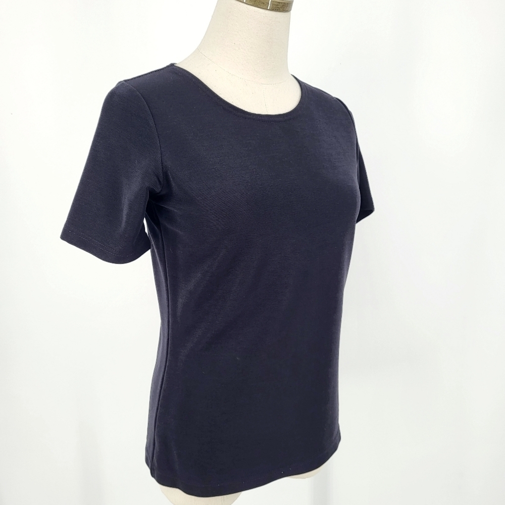 Vintage Basic Necessities Ribbed Stretch Tee Shir… - image 1